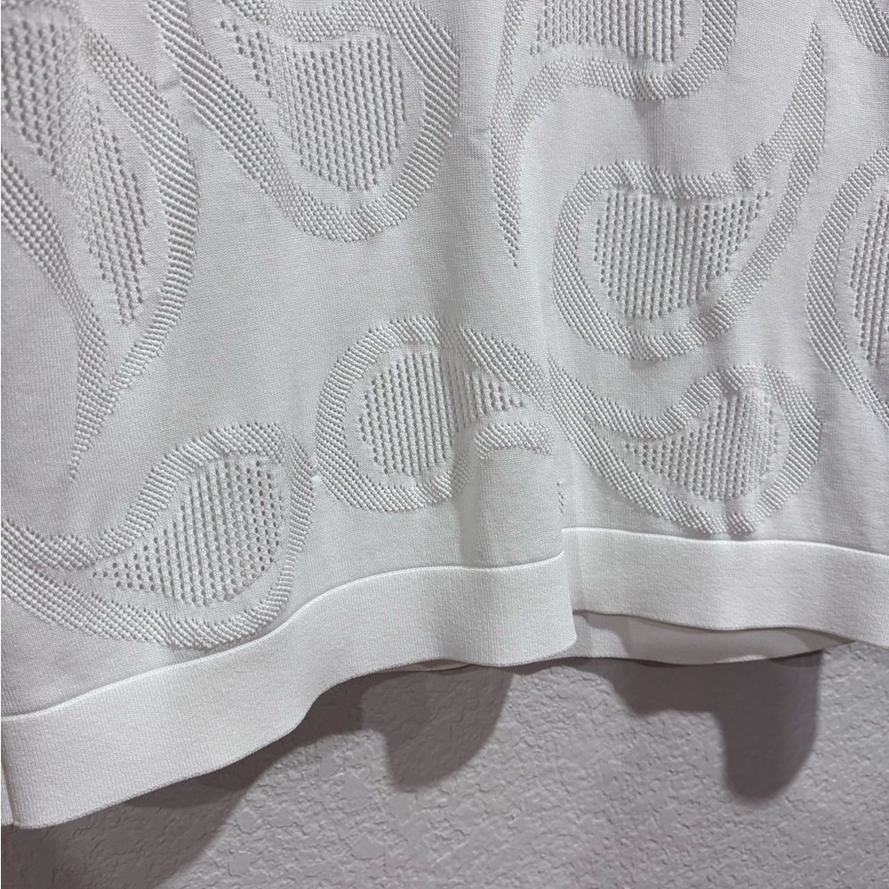 escada Smegan White Tonal Paisley Top- drop shoulder - Picture 5 of 6